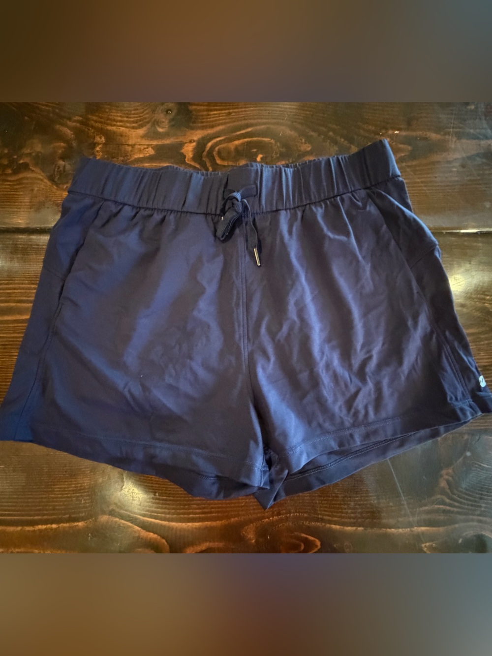 Women's Navy Athletic Shorts with Drawstring Waist